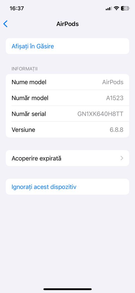 Airpods A1523 generatia 1