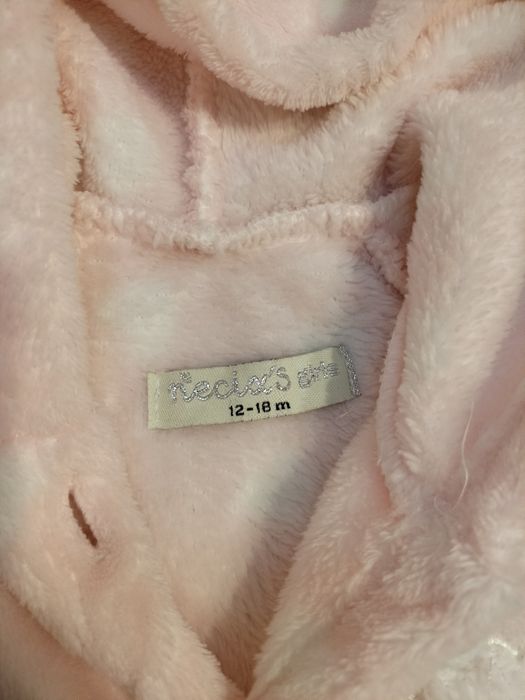 Blazer roz fetițe pufos 12-18 luni