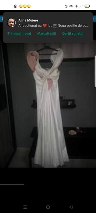 Rochie albă satin