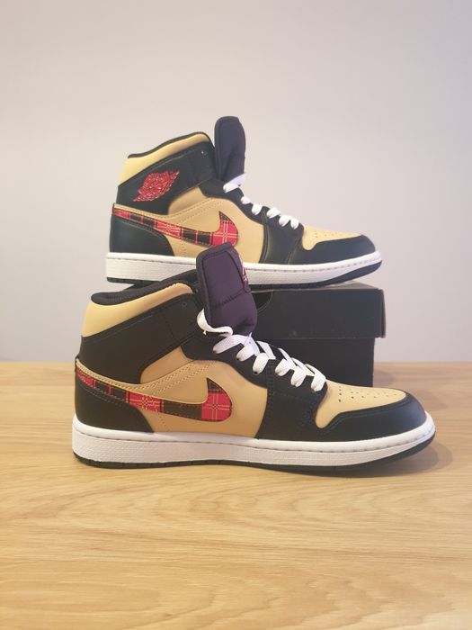Air Jordan 1 Mid Tartan Swoosh 40 100% originali