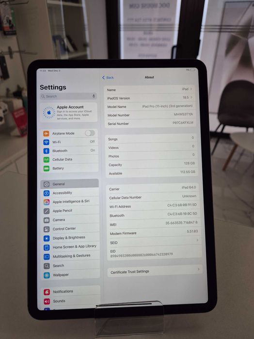 Apple Ipad Pro 11" Gen 3 M1 Wi-fi + Cellular 5G Doc House Gsm