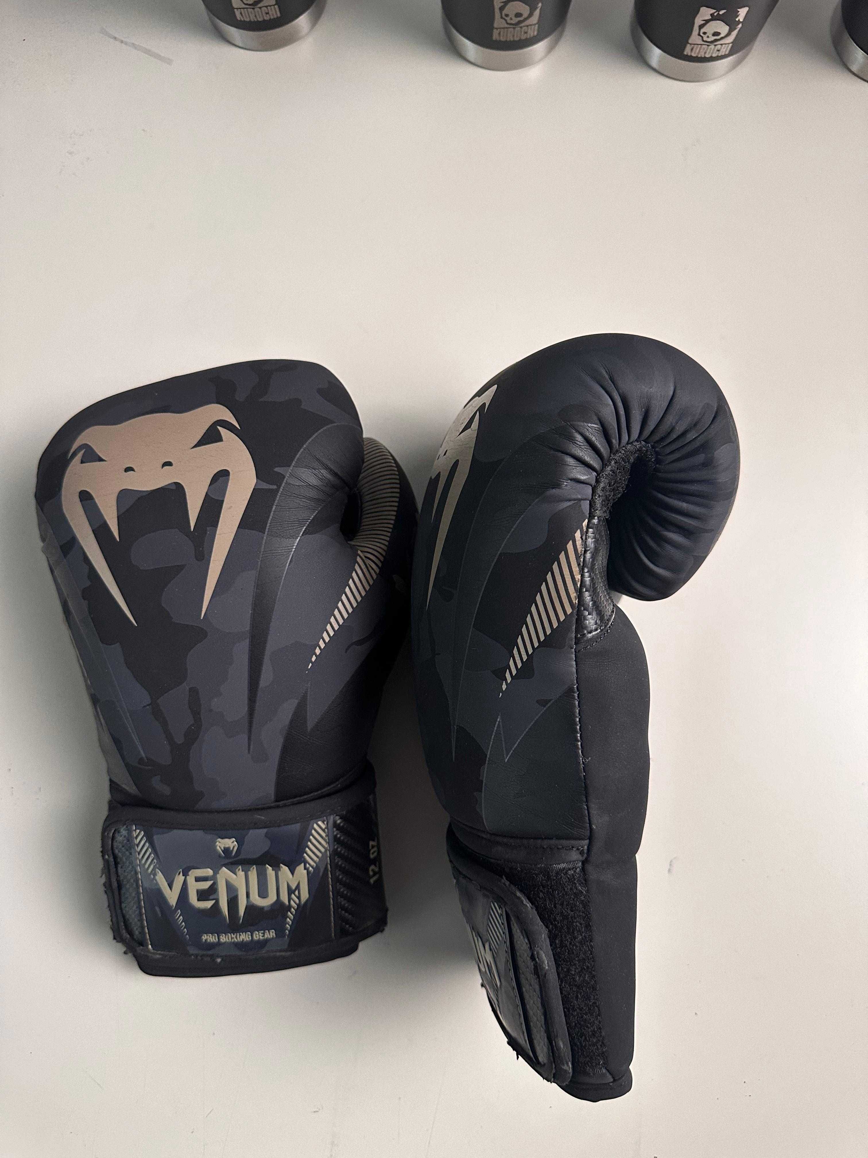 Manuși de box Venum Impact 12 OZ negru-gri