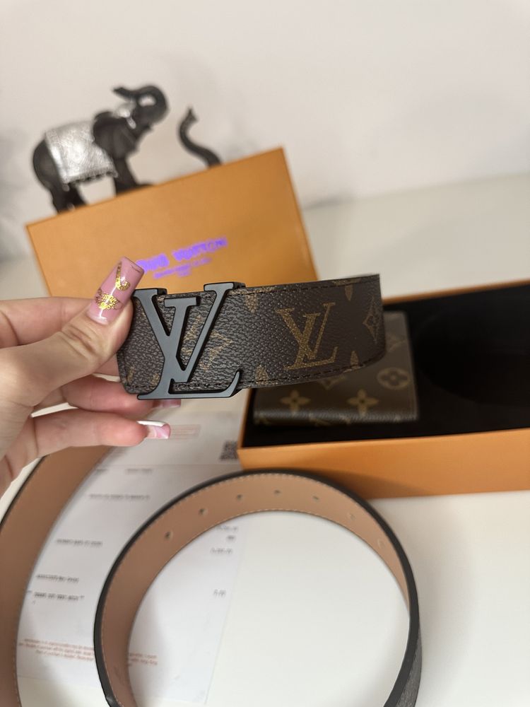 Set Curea + portofel Louis Vuitton piele canvas 100% cutie inclusă