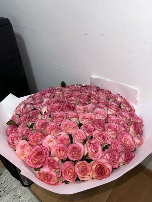 Цветы 101 роза свежый