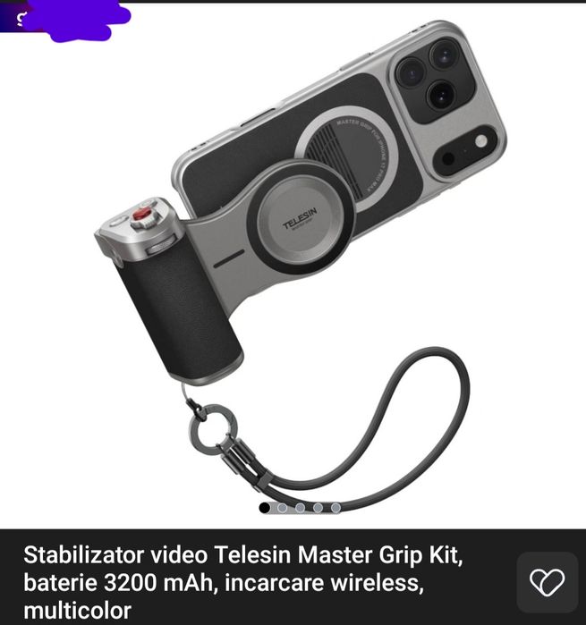Stabilizator video Telesin Master Grip Kit, baterie 3200 mAh, nou
