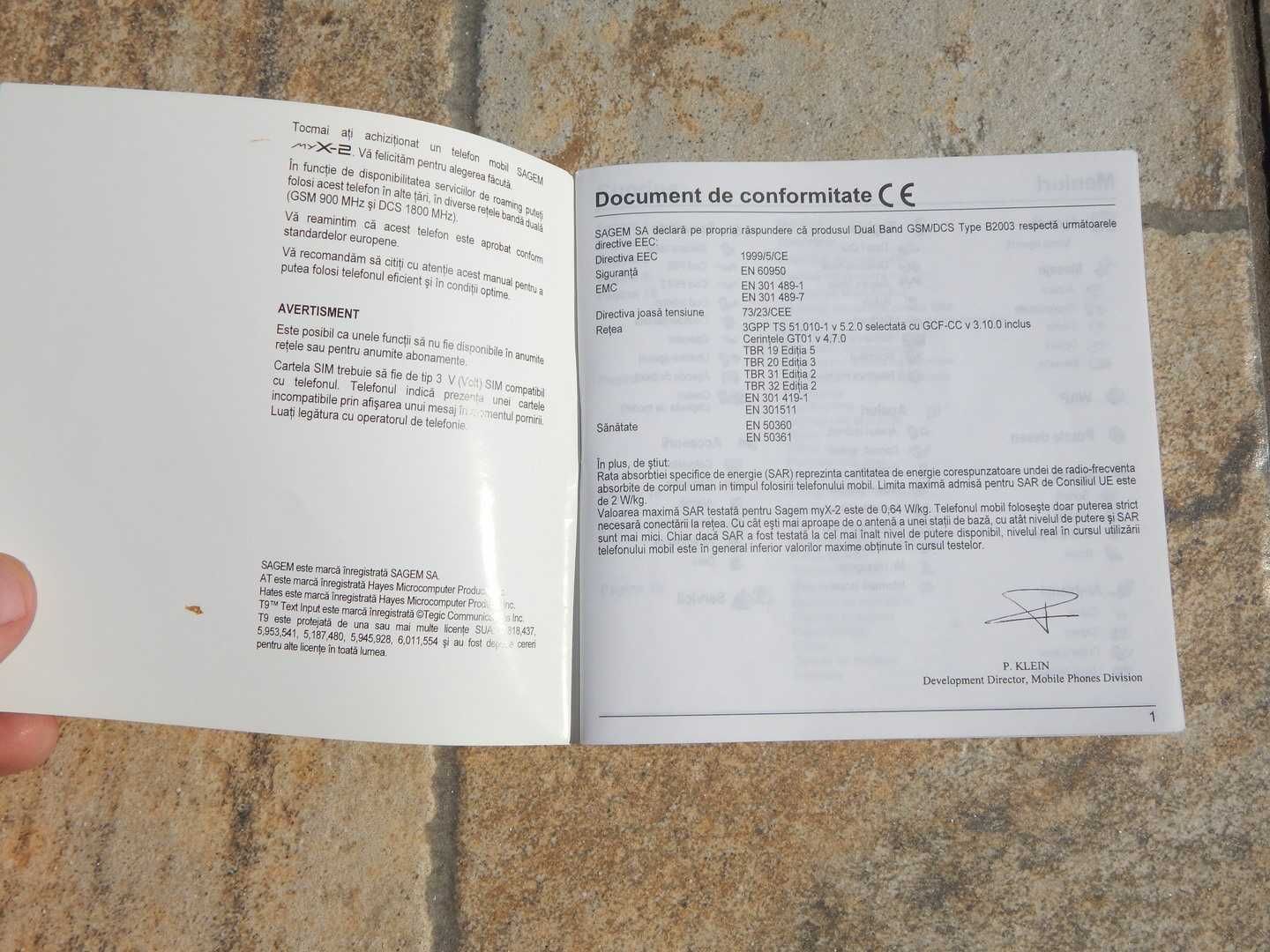 Manual in romana telefon mobil Sagem myX-2