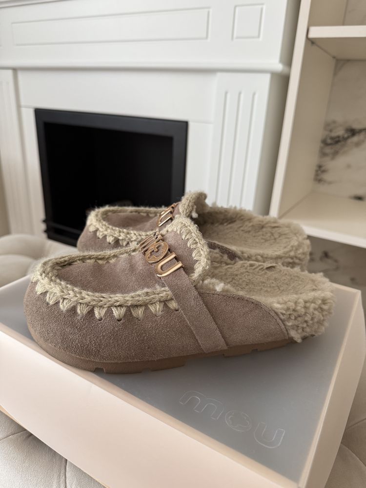 Saboti slippers Mou, piele, ghete