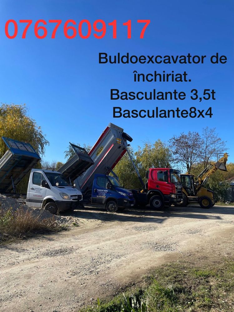Buldoexcavator de închiriat Bucuresti Ilfov Basculante 8x4