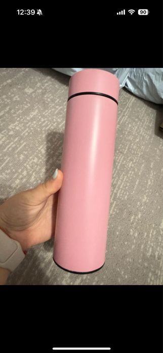 Termos roz cu Led din otel inoxidabil