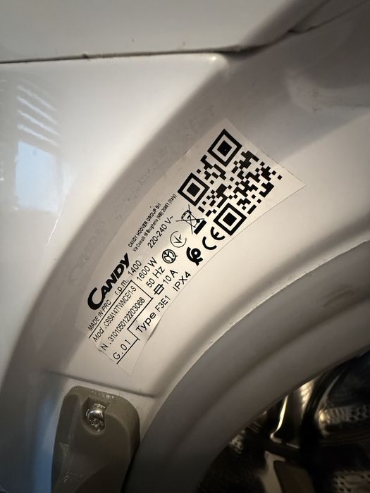 Пералня Candy Slim Smart CS4, 7kg, Invertor, Инверторен мотор, Бяла