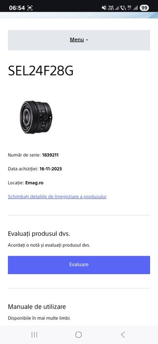 Sony FE  24 mm f2.8 G