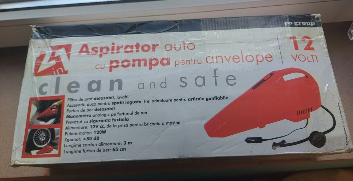 Aspirator Auto cu Pompa pentru Anvelope