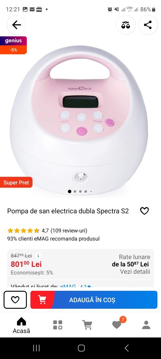 Pompa de san electrica dubla Spectra S2