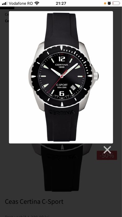Vand ceas  elvetian certina c sport