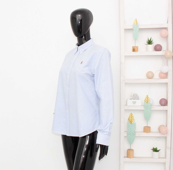 RALPH LAUREN оригинална дамска риза Slim Fit памук синя лого 10 р-р М