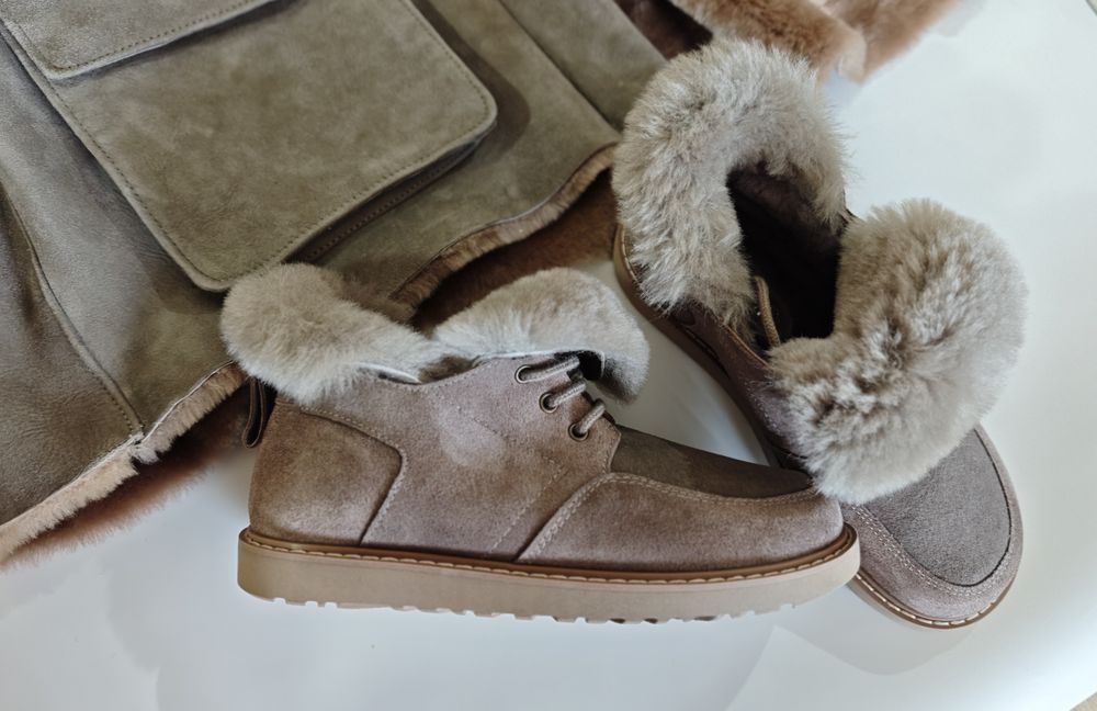 Дубленка карго+ зимние ботинки