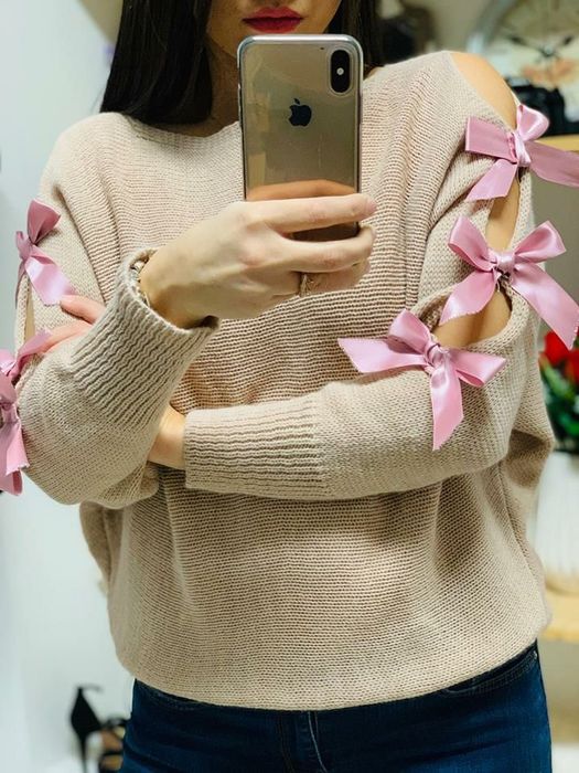 Pulovere dama cu fundite