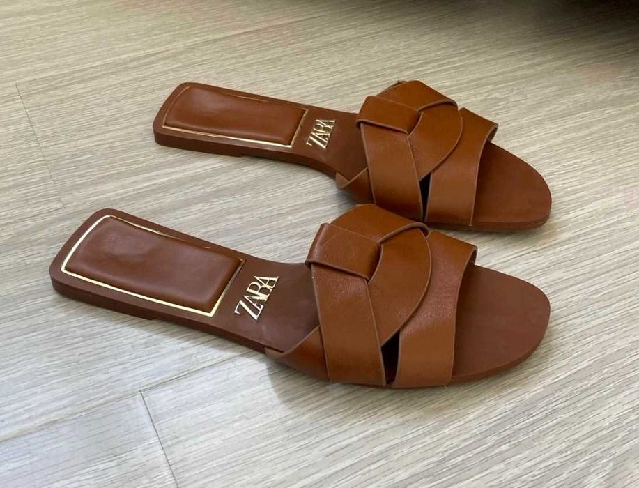 Papuci piele Zara