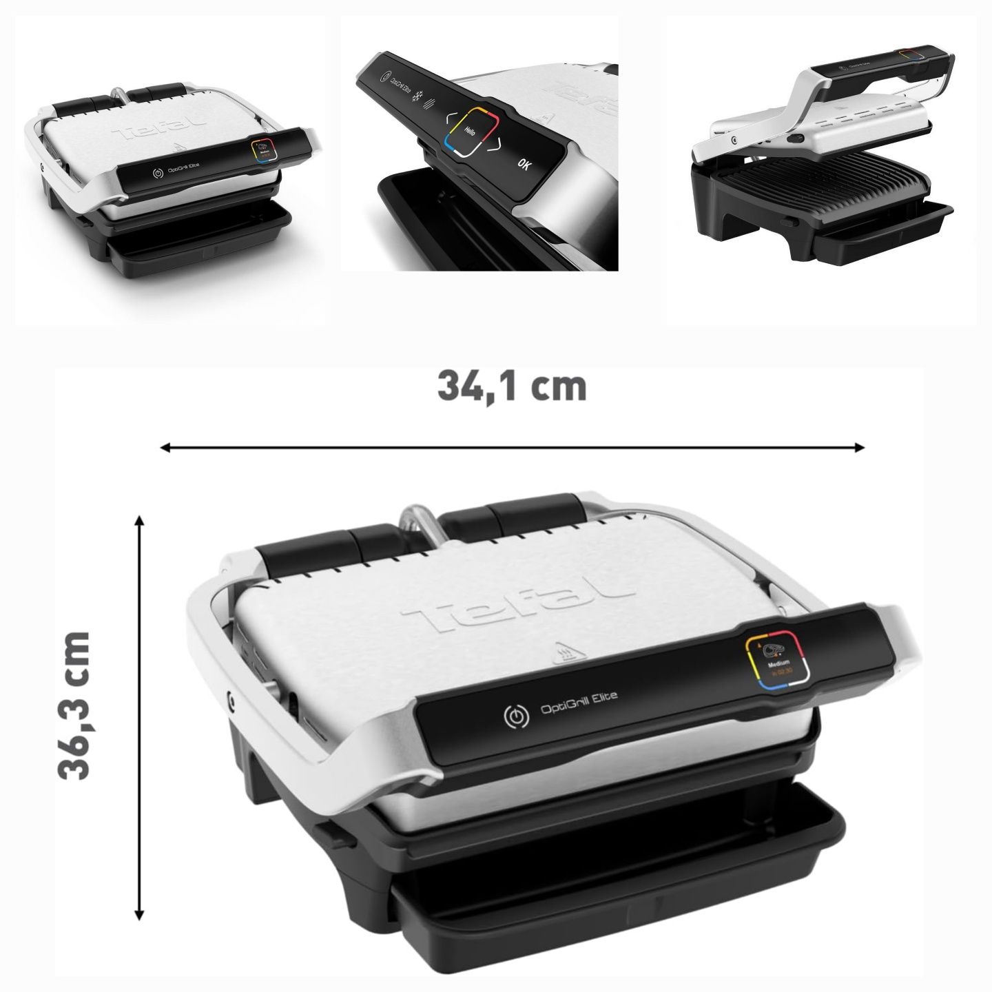 Грил/Тостер/ Контактна скара Tefal OptiGrill Elite GC750D16/2000W
