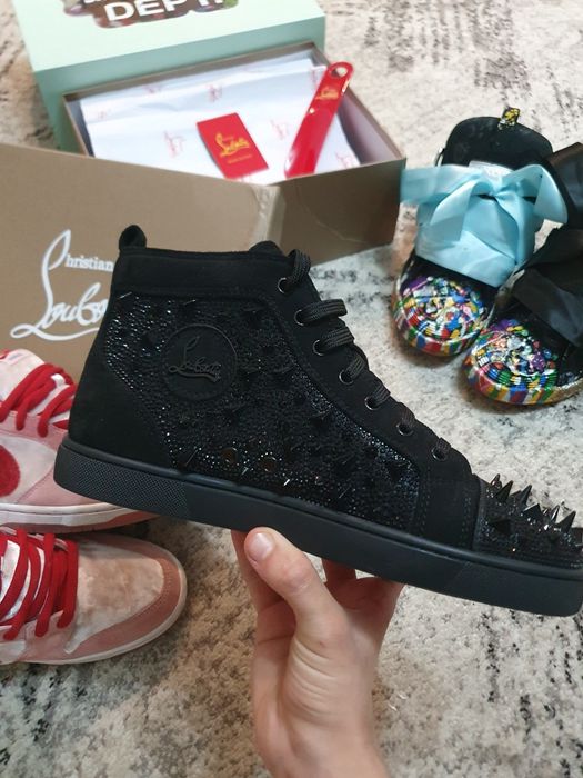 Christian Louboutin Black Sneakers Long Spikes