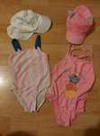 Lot plaja costume baie, palarie, sapca, 1-2 ani marime 86-92.