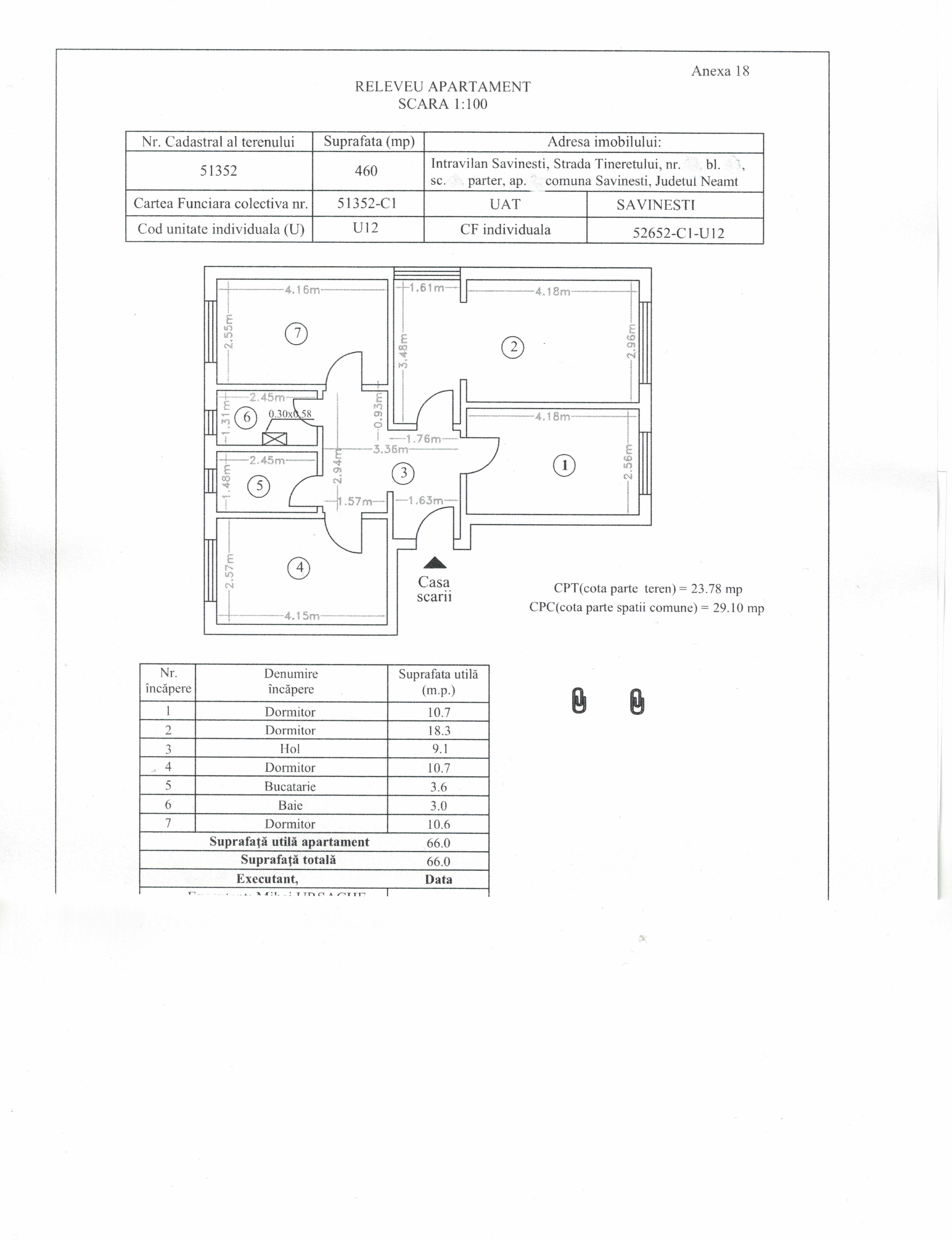 apartament 3 4 camere Savinesti Neamt Piatra Neamt decomandat centrala