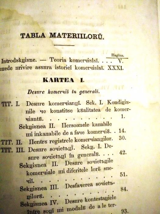 Codul Comercial Roman Esplicarea Condicei Comerciale Romane 1859