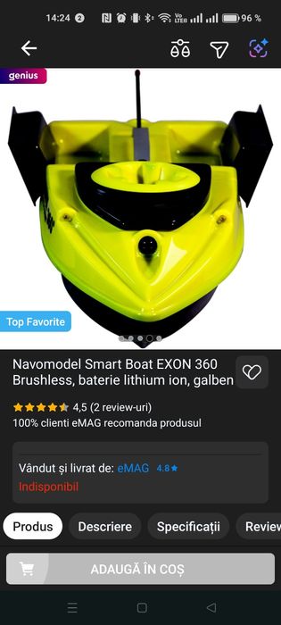 Navomodel Smart Boat Exon 3100 lei/FOX MINI MICRON X cu BORSETĂ 800lei