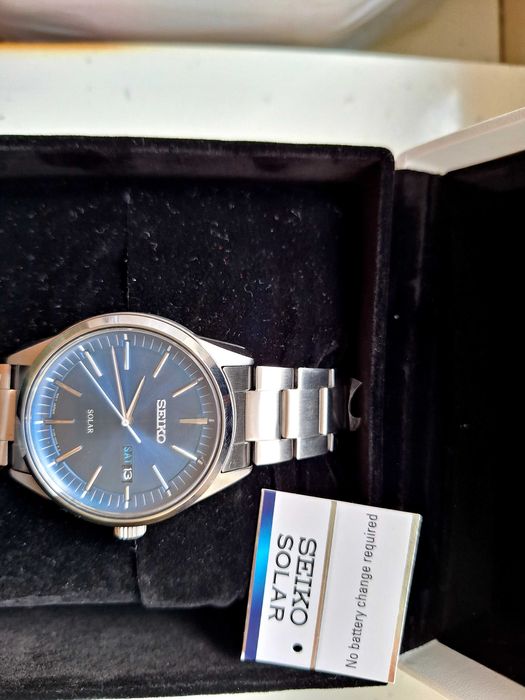 Ceas Seiko solar ecran safir wr 100 nou bonus 2 curele