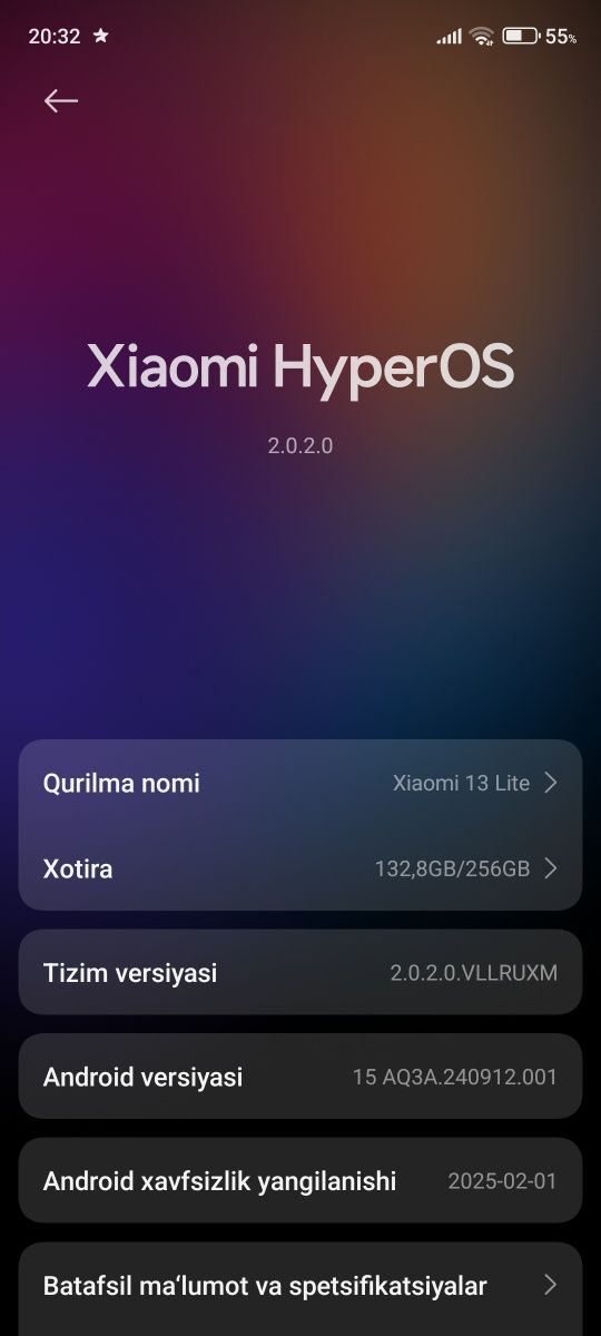 Xiomi 13 lite 256/8+8 gb