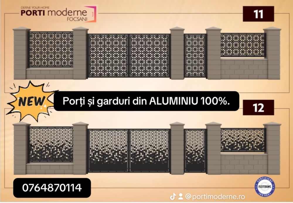 Porți și garduri din aluminiu decupat laser – modele moderne
