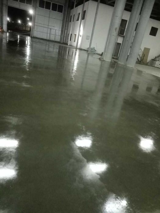 Заливка бетонного пола, приёмка, затирка, шлифовка бетона, топпинг