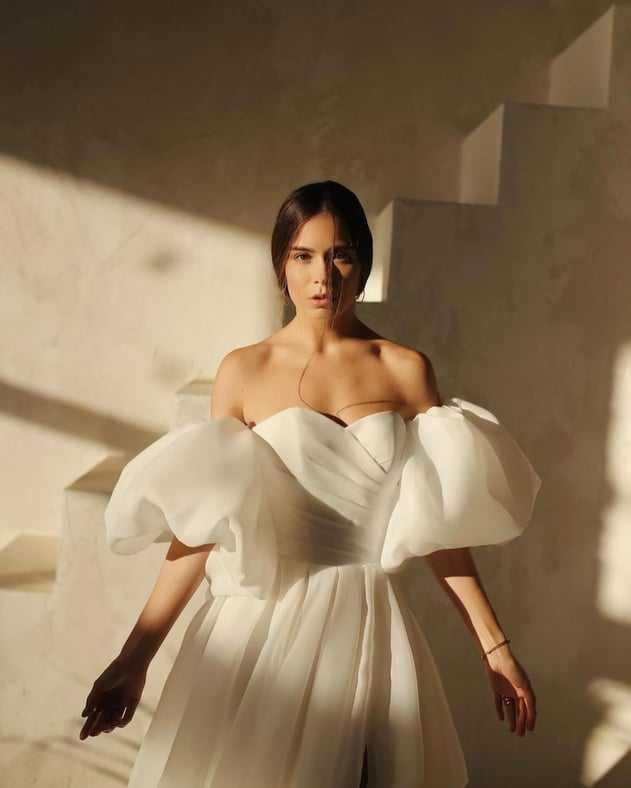 Rochie de mireasa din Organza, noua, cu eticheta