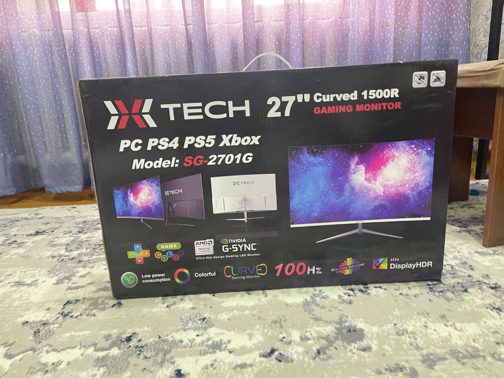 Монитор Xtech 27 юзогнутый. 100hz