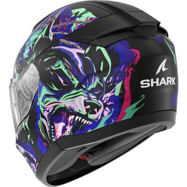 ТОП ЦЕНА Каска за мотор SHARK RIDILL2 RAGING BEAST MATT blue/Red,очила
