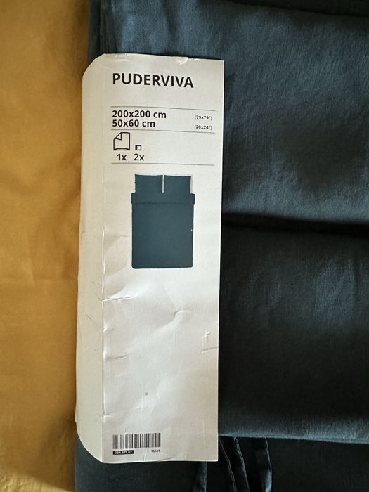 Set asternuturi / lenjerie de pat din 100% in, model Ikea Puderviva