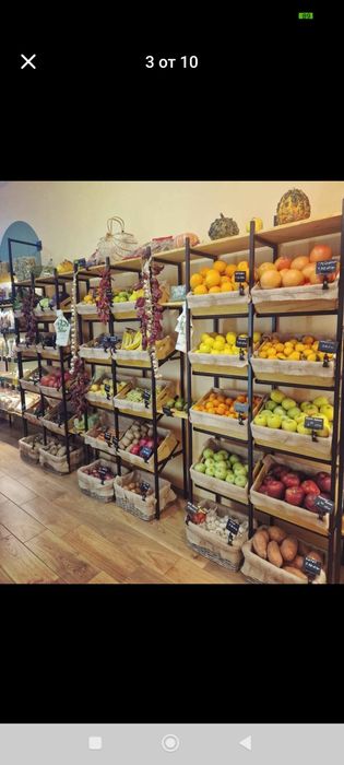 Стелажи за магазин,плод и зеленчук,обзавеждане ,