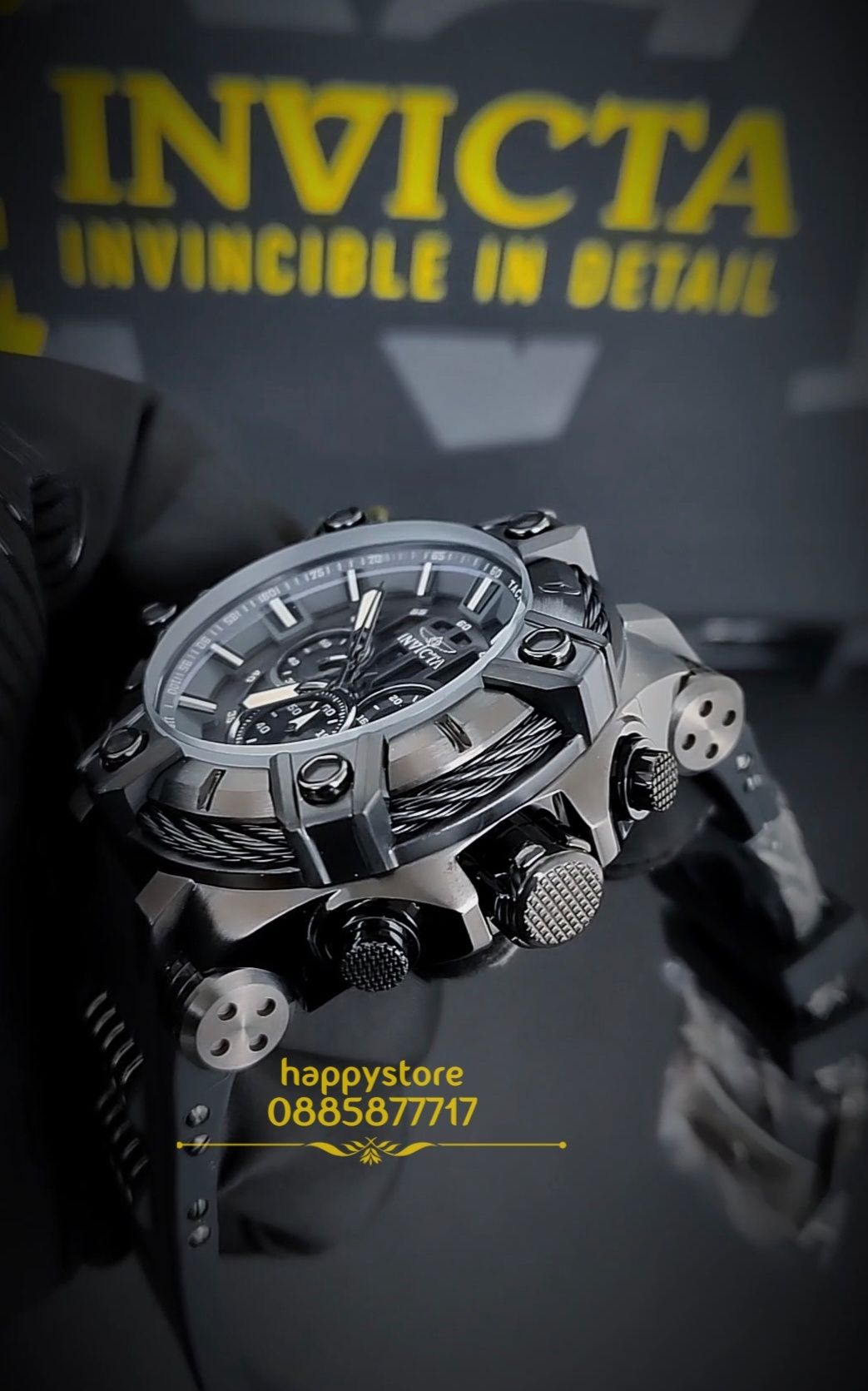 INVICTA Gunmetal Black 52 mm, Инвикта нов ръчен часовник