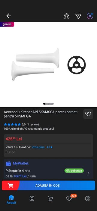 KitchenAid - 3 accesorii (tocat, stors, mărunțit, feliat)