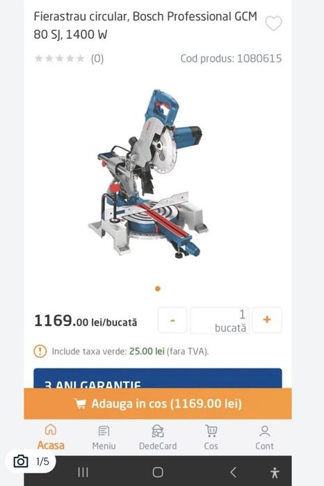 Vand circular pe sina nou bosch