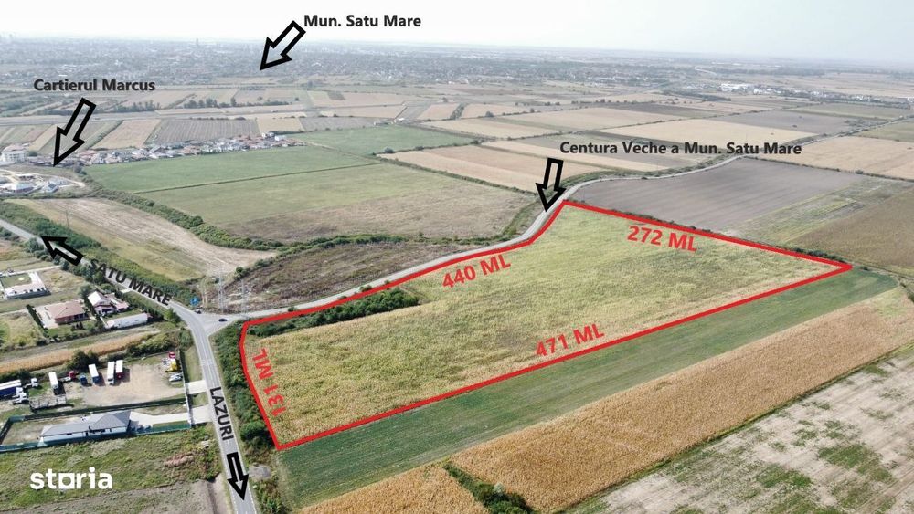 Teren vast in Satu Mare | 76.624 mp pentru dezvoltare imobiliara