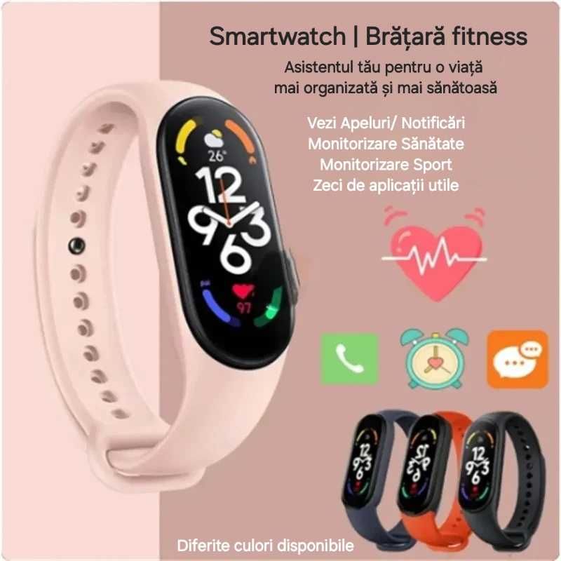 Smartwatch Delicat Roșu: Apeluri+Mesaje. Notificari, Sănătate, Fitness