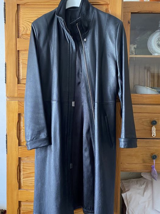 Palton Negru Imitație Piele