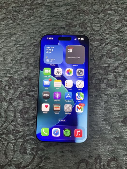iPhone 16 Pro Max, 256gb, 100% sanatatea bateriei