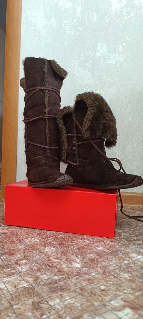 Сапоги из натурального меха и кожи