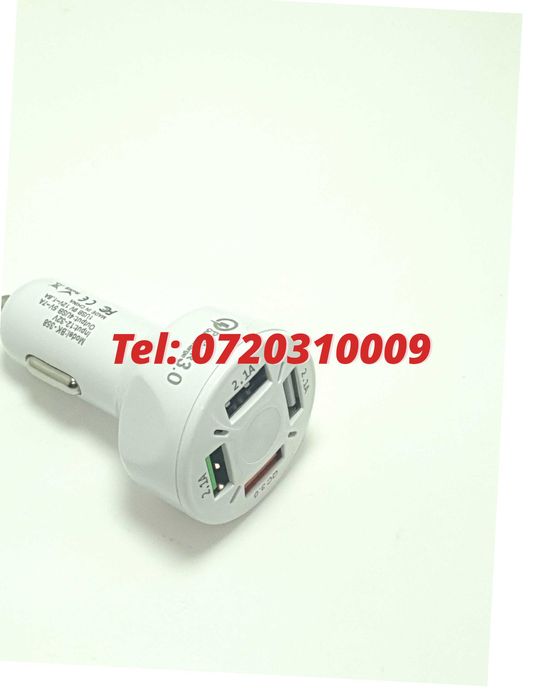 Incarcator Universal Masina Auto 4 Porturi Bricheta Usb Qc Fastcharge