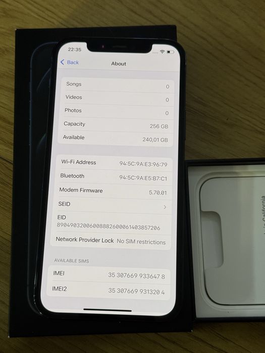 Бартер iPhone 12 Pro 256 blue 100%