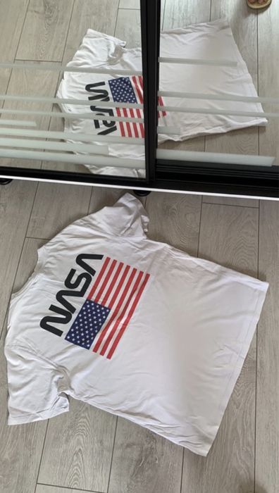 Tricou NASA ,maneca scurta (alb)