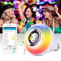 СУПЕР ХИТ Bluetooth колона LED RGB диско лампа крушка музика ефекти