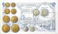 Super timbre colita nestampilata Romania tema bancnote monarhie
